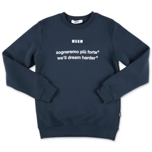 MSGM Kids Slogan Printed Crewneck Sweatshirt