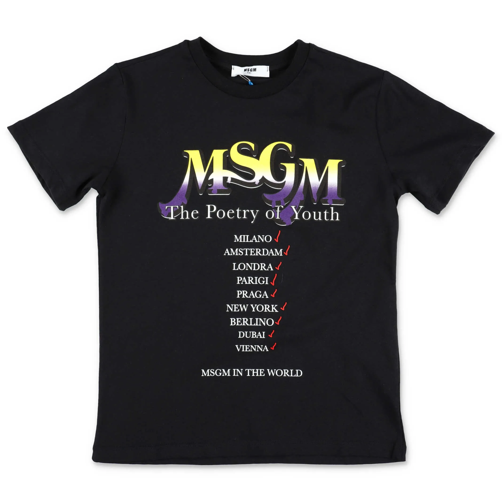 MSGM Kids Slogan Printed T-Shirt