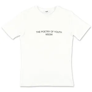MSGM Kids Slogan Printed T-Shirt