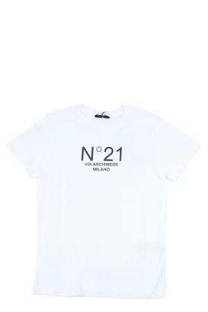 N21 Kids Logo Print Crewneck T-Shirt