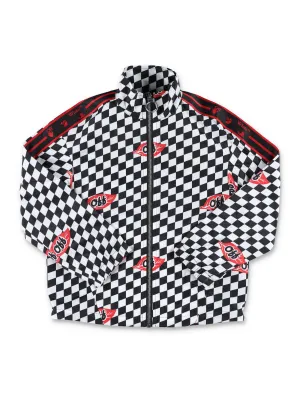 Off-White Kids Check Printed Zipped Jacket