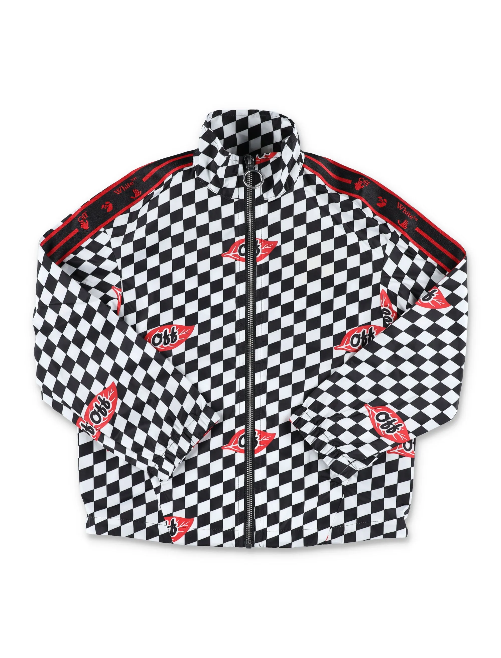 Off-White Kids Check Printed Zipped Jacket