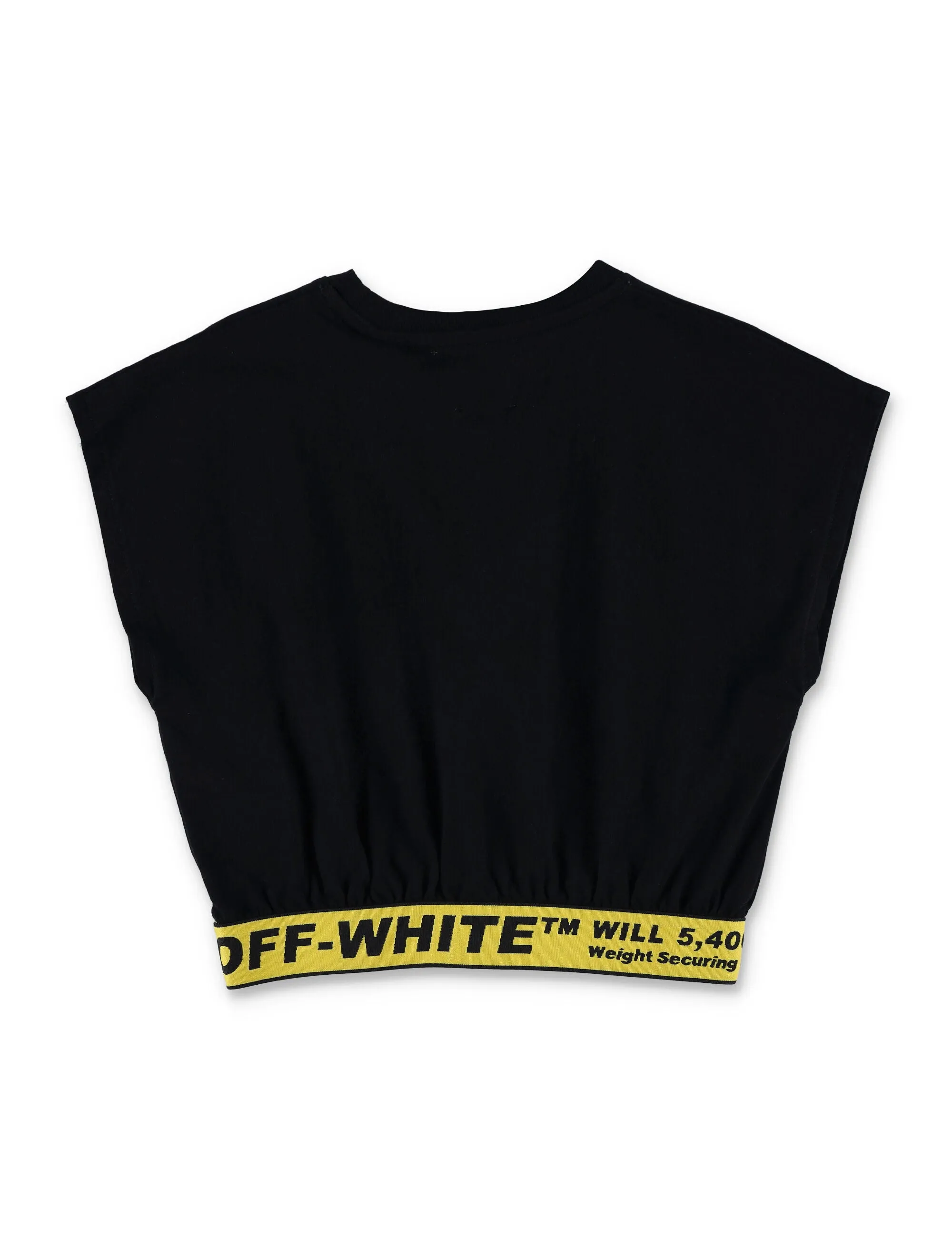 Off-White Kids Industrial Logo Embroidered Cropped Top