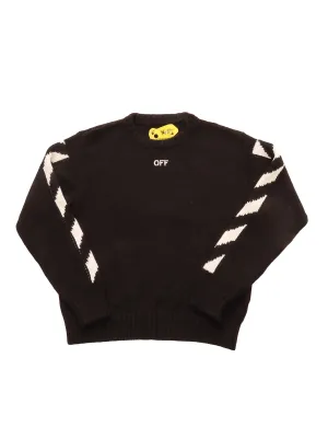 Off-White Kids Logo Intarsia Crewneck Sweater