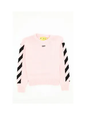 Off-White Kids Logo Intarsia Crewneck Sweater