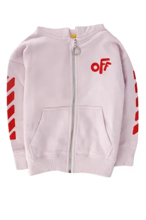 Off-White Kids Logo Print Zipped Hoodie