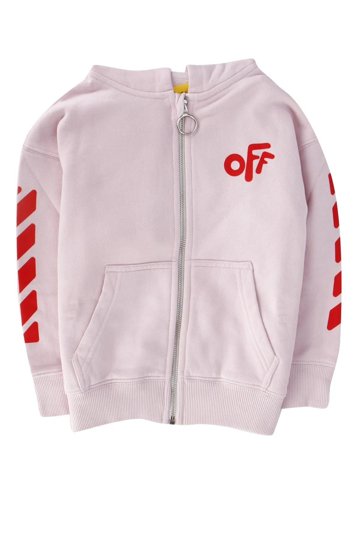 Off-White Kids Logo Print Zipped Hoodie