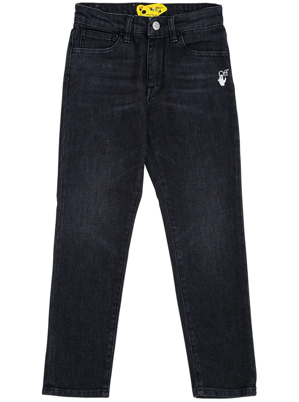 Off-White Kids Logo Printed Straight Leg Jeans