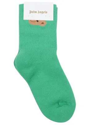 Palm Angels Kids Bear Motif Socks