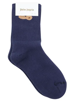 Palm Angels Kids Bear Motif Socks