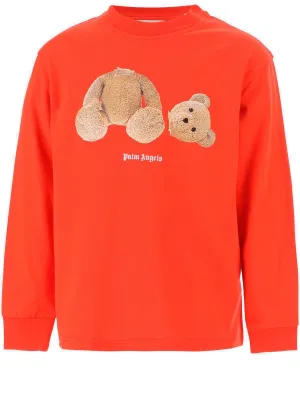 Palm Angels Kids Bear Print Long-Sleeve T-Shirt