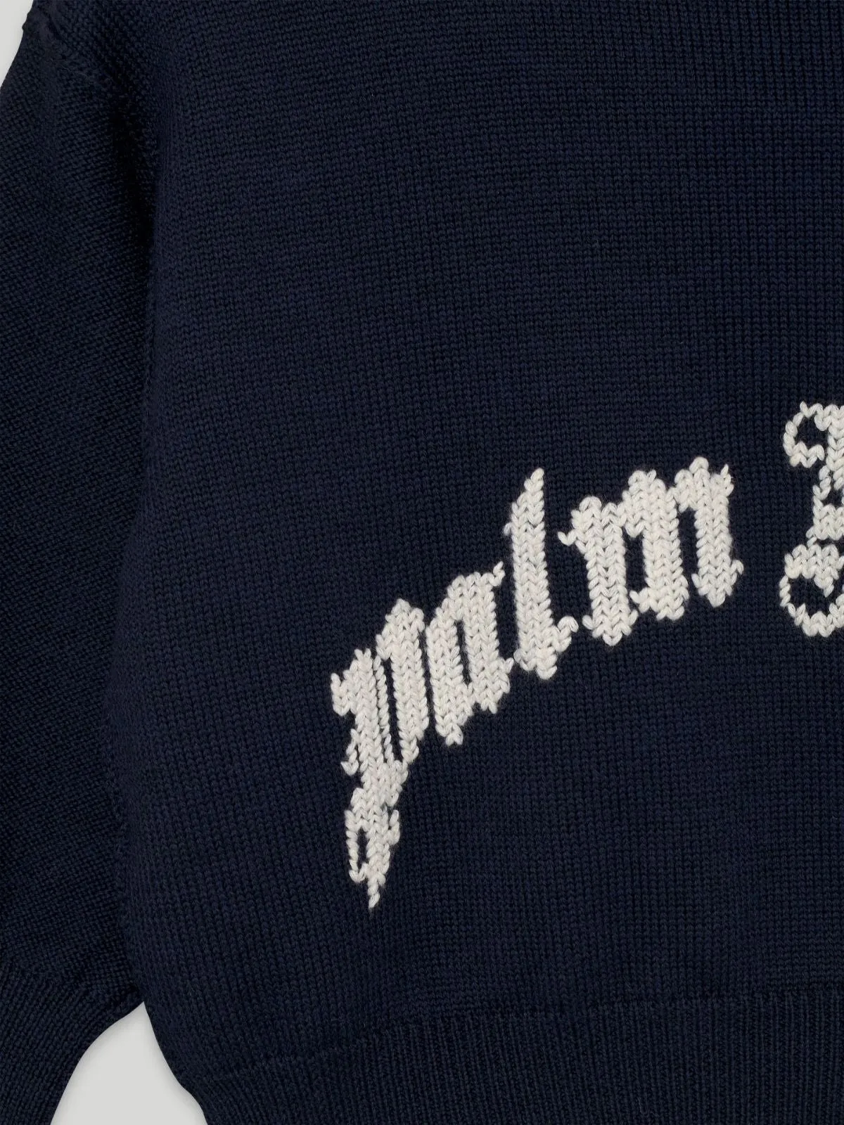 Palm Angels Kids Logo Intarsia Knit Jumper