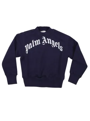 Palm Angels Kids Logo Print Crewneck Sweatshirt