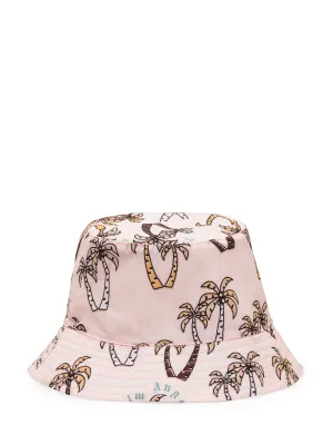 Palm Angels Kids Palm Printed Bucket Hat