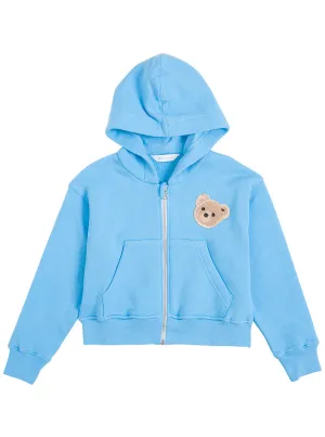 Palm Angels Kids Teddy Bear Detailed Zipped Hoodie