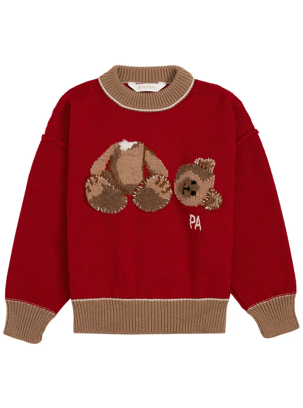 Palm Angels Kids Teddy Bear Intarsia Jumper