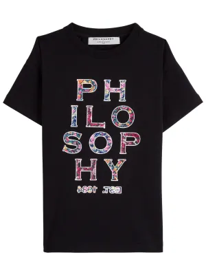 Philosophy Di Lorenzo Serafini Kids Floral Logo Printed T-Shirt