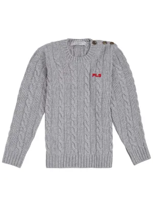 Philosophy Di Lorenzo Serafini Kids Logo Embroidered Cable Knit Jumper