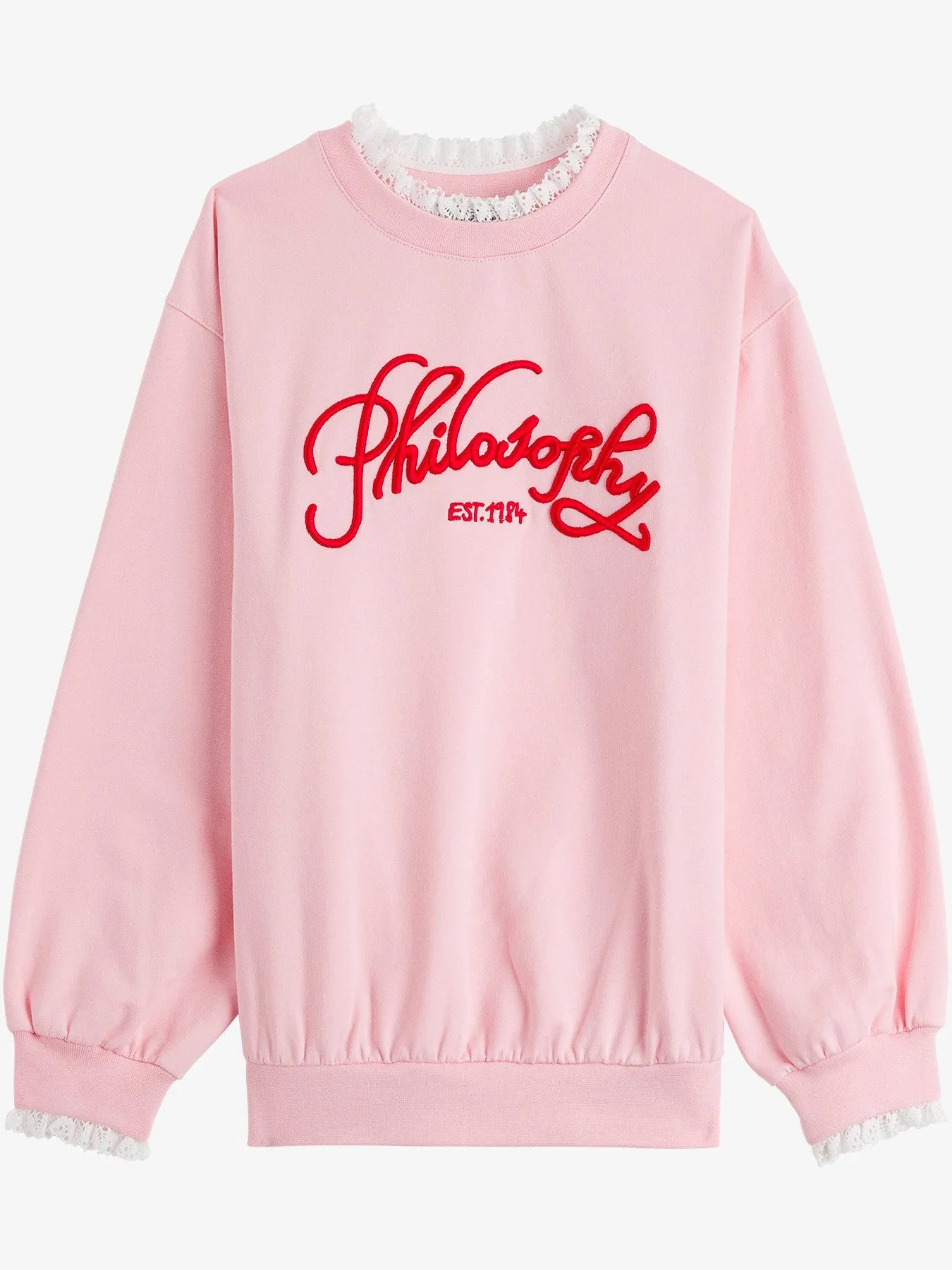 Philosophy Di Lorenzo Serafini Kids Logo Embroidered Ruffle Trim Sweatshirt