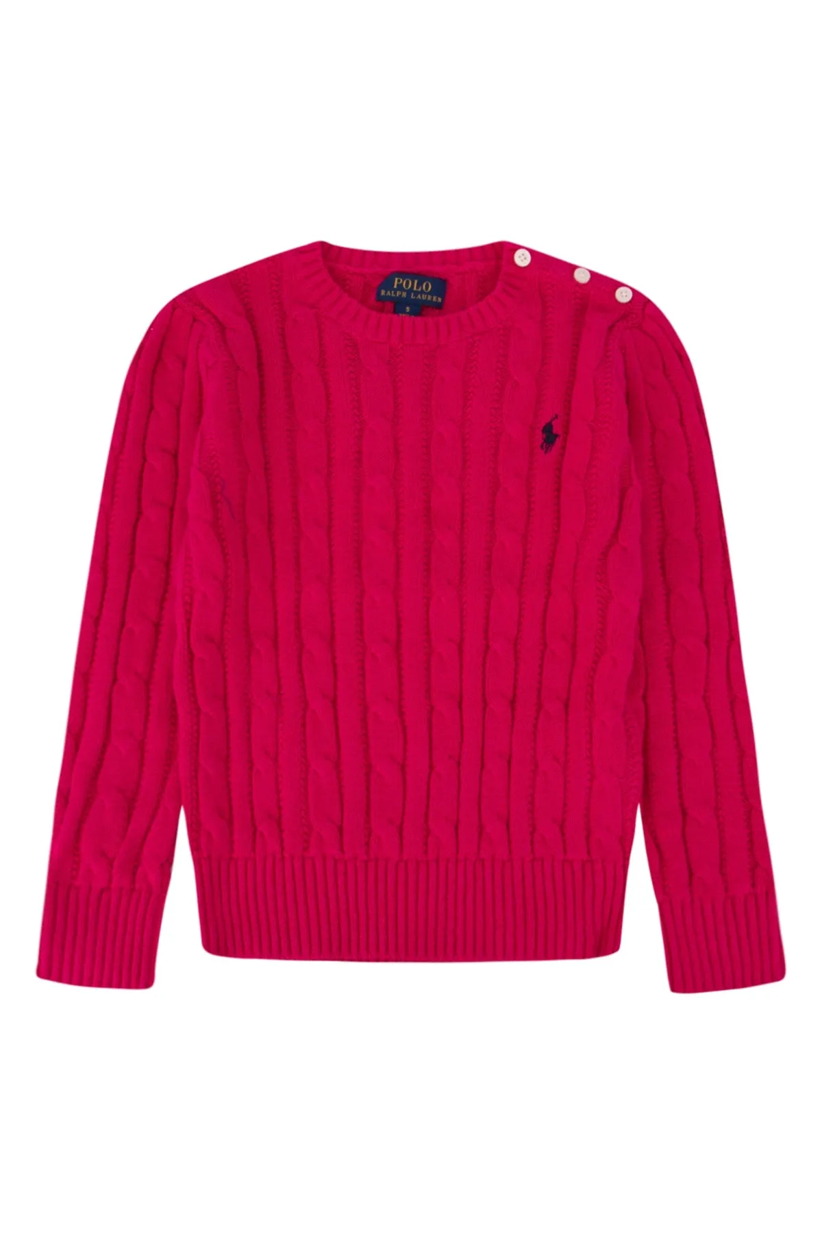 Ralph Lauren Kids Buttoned Cable Knit Jumper