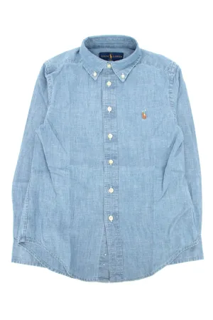 Ralph Lauren Kids Logo Embroidered Denim Shirt