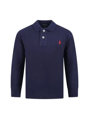 Ralph Lauren Kids Logo Embroidered Long Sleeve Polo Shirt