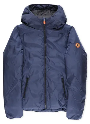 Save The Duck Kids Logo Detailed Hooded Jacket