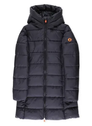 Save The Duck Kids Logo Patch Hooded Puffer Coat