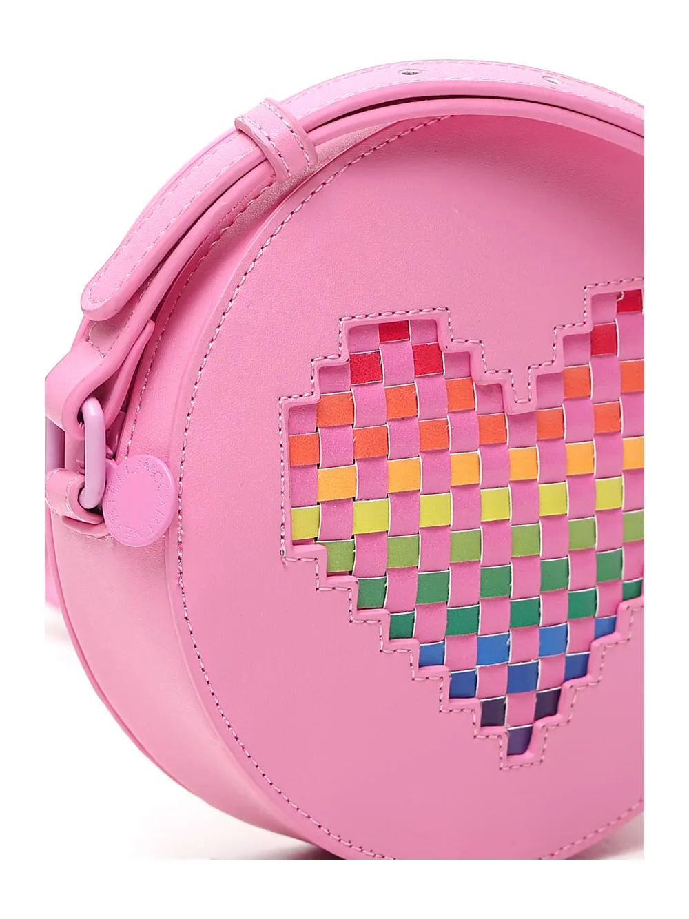 Stella McCartney Kids Checked Heart Round Shoulder Bag