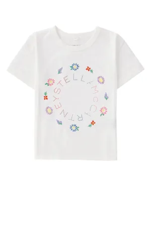 Stella McCartney Kids Flowers Logo Print T-Shirt