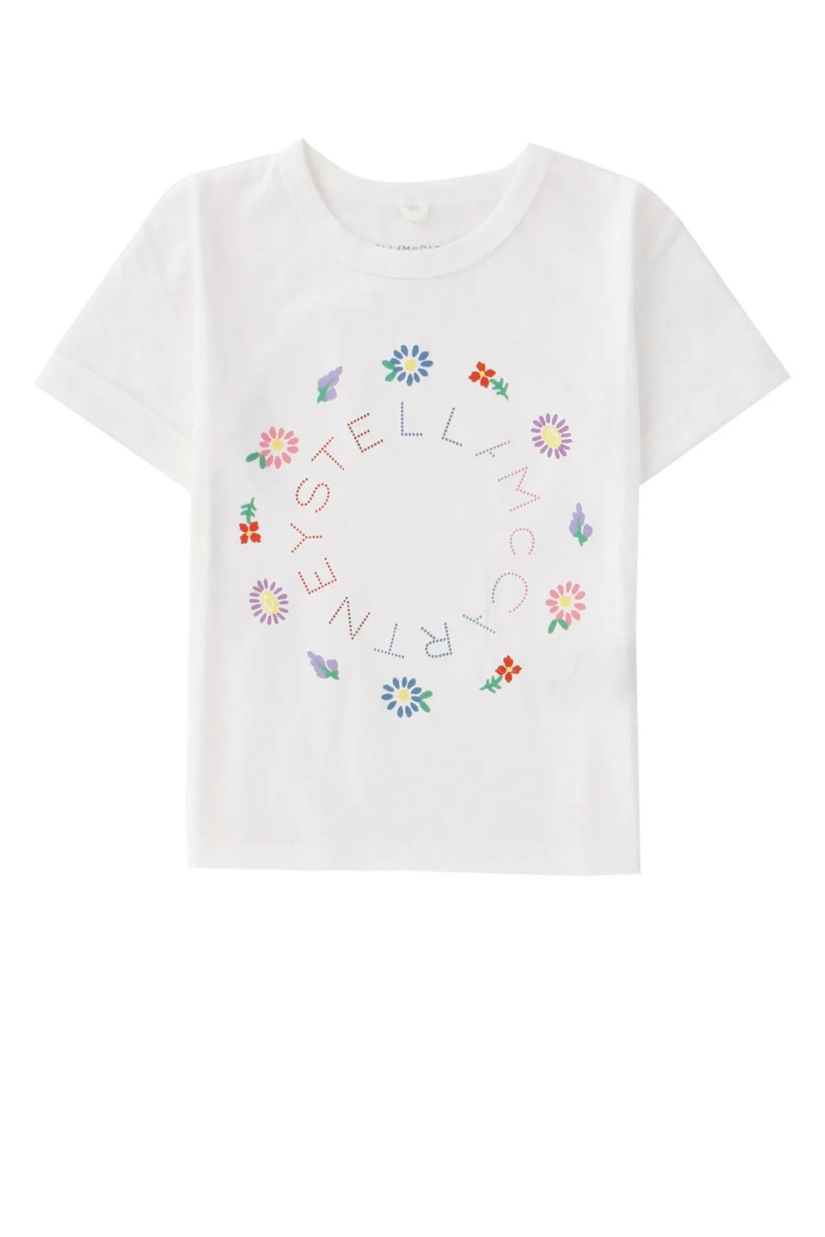 Stella McCartney Kids Flowers Logo Print T-Shirt