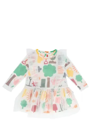 Stella McCartney Kids Graphic Print Tulle Dress