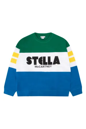 Stella McCartney Kids Logo Printed Colourblock Sweatshirt
