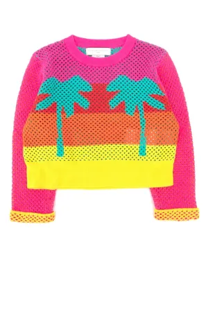 Stella McCartney Kids Palm Tree Open Knit Jumper