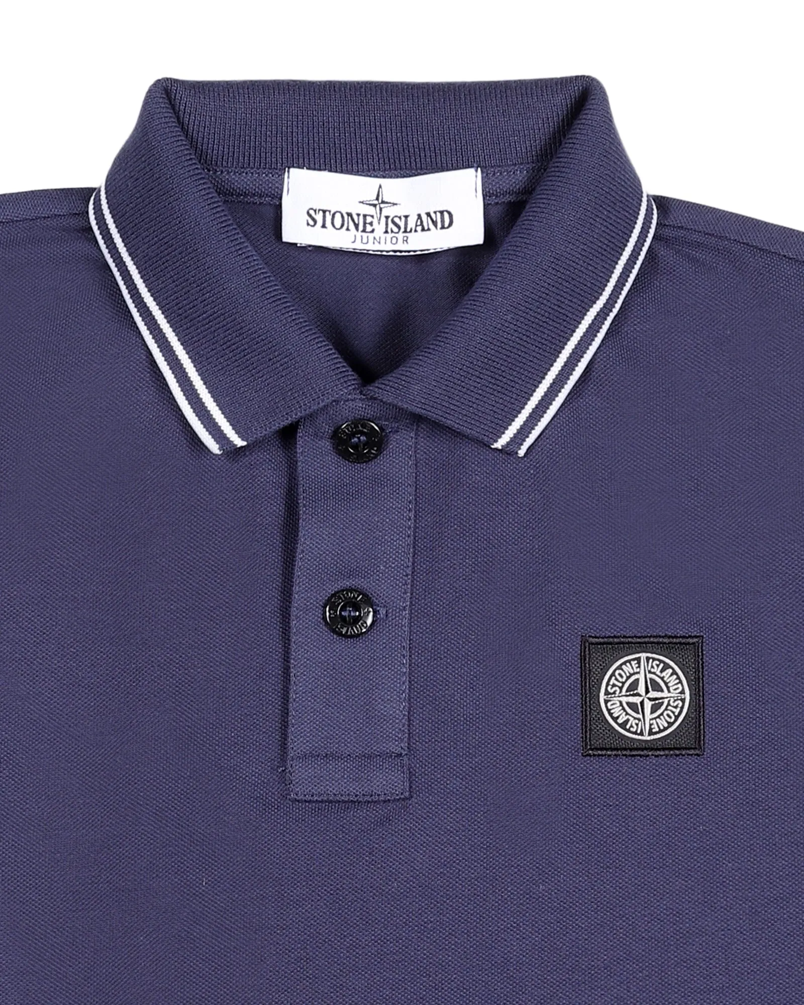 Stone Island Junior Logo Patch Short Sleeved Polo Shirt