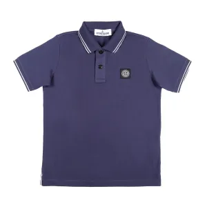 Stone Island Junior Logo Patch Short Sleeved Polo Shirt