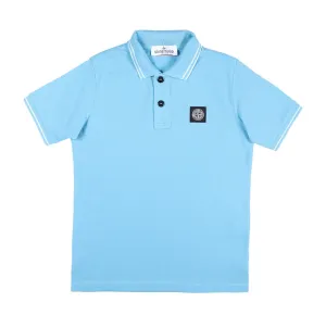 Stone Island Junior Logo Patch Short Sleeved Polo Shirt