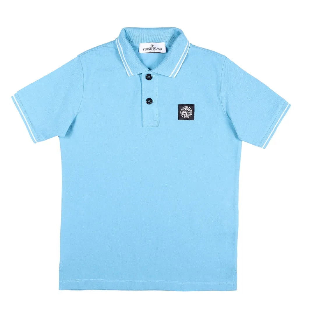 Stone Island Junior Logo Patch Short Sleeved Polo Shirt