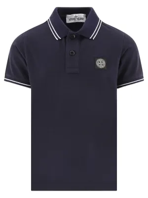 Stone Island Junior Logo Patch Short Sleeved Polo Shirt