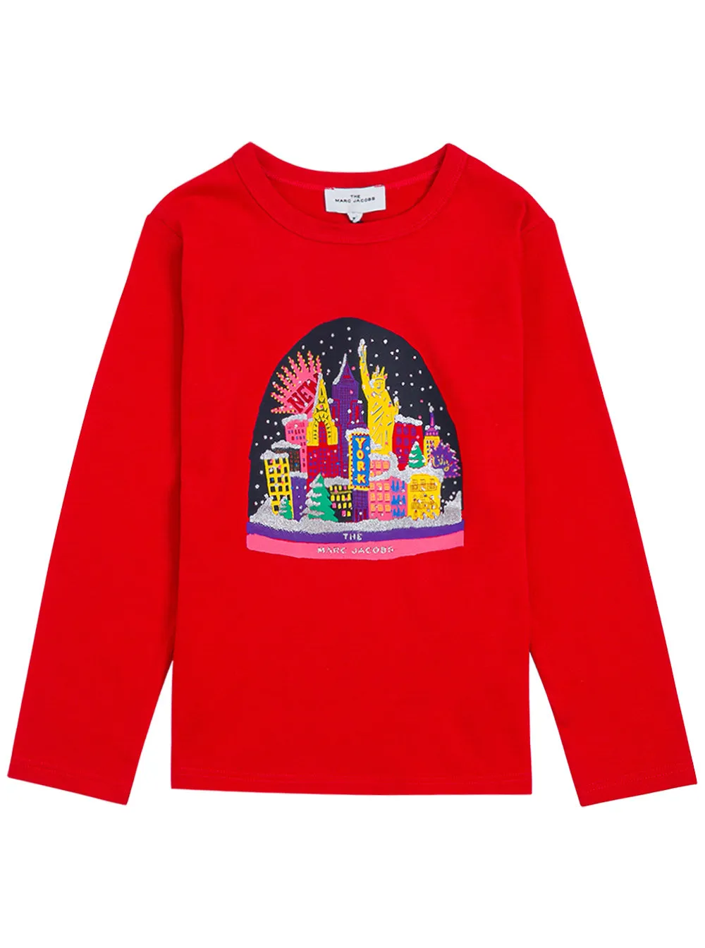 The Marc Jacobs Kids Logo Embroidered Long-Sleeve Top