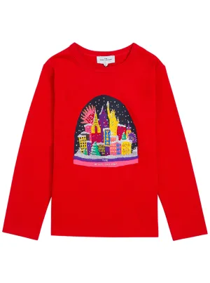The Marc Jacobs Kids Logo Embroidered Long-Sleeve Top