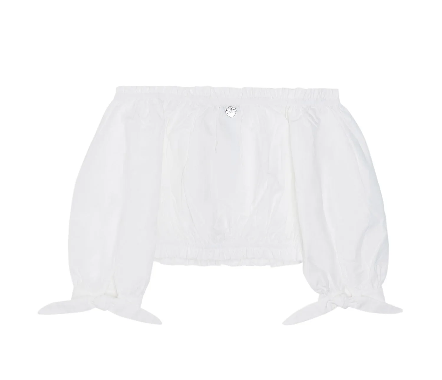TWINSET Kids Gathered Cropped Puff Sleeve Blouse