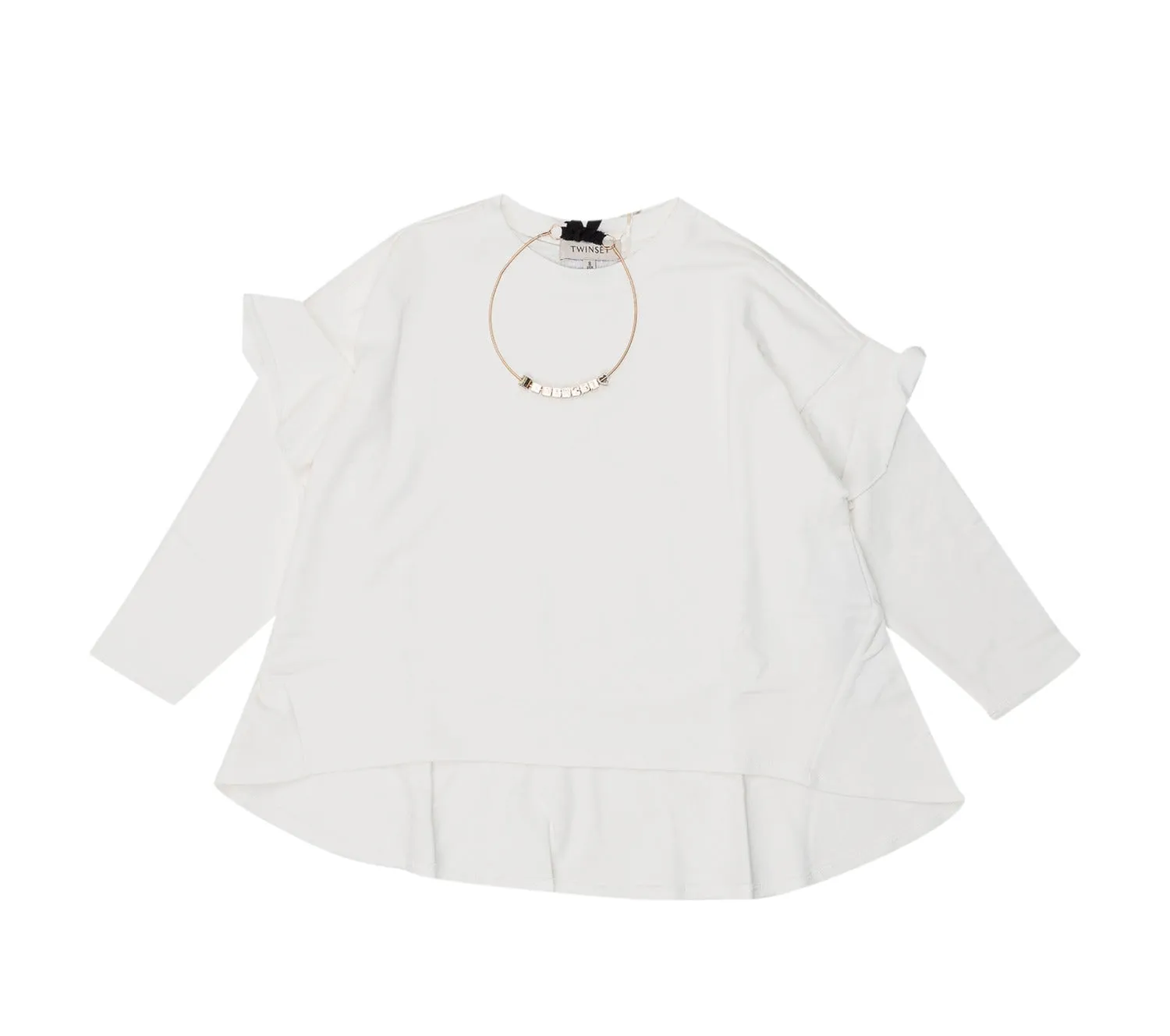 TWINSET Kids Necklace Detail Ruffled Sweatshirt