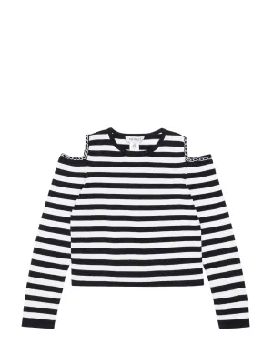 TWINSET Kids Striped Cut-Out Jumper