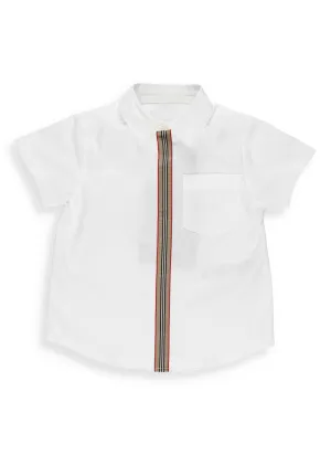 urberry Kids Stripe Detail Short Sleeve Shirt