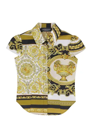 Versace Kids Barocco Print Short-Sleeve Shirt