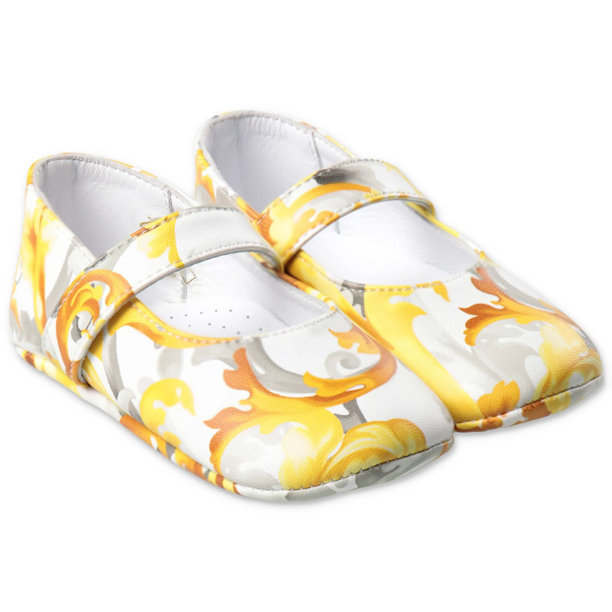 Versace Kids Barocco Printed Ballerina Shoes