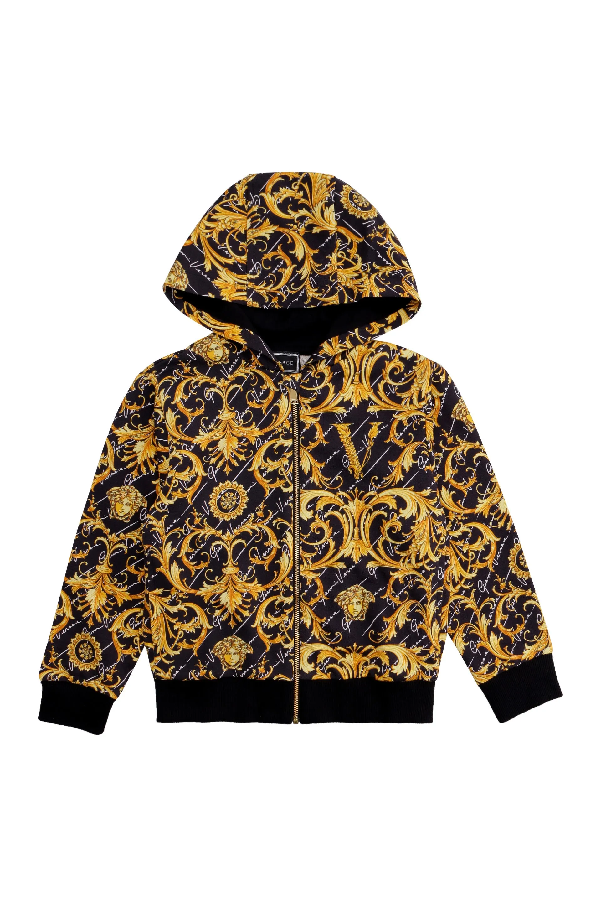 Versace Kids Barocco Printed Hooded Jacket