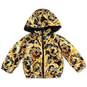 Versace Kids Baroccoflage Printed Hooded Puffer Jacket