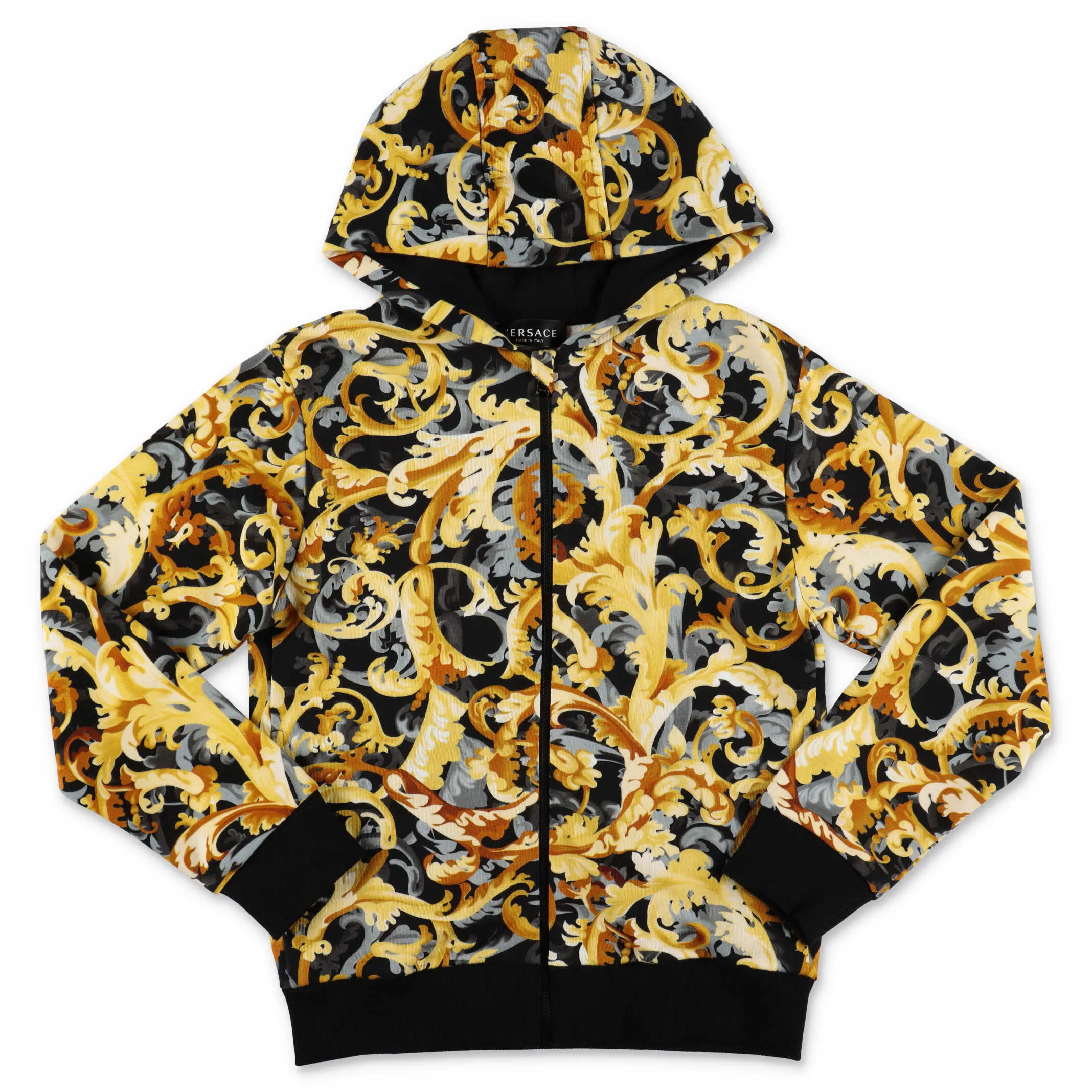 Versace Kids Baroque Printed Hooded Jacket